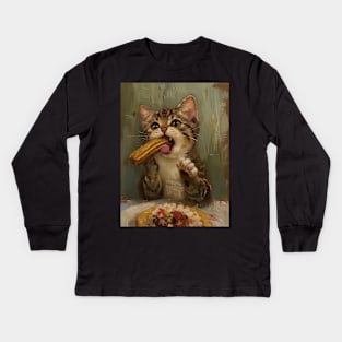 Churro Cat Kids Long Sleeve T-Shirt